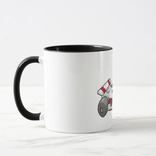 Race Car Checkered Flag Tasse (Links)