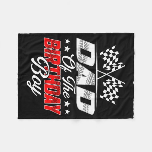 Race Car Dad Of The Birthday Boy Racing Family T C Fleecedecke (Vorderseite (Horizontal))