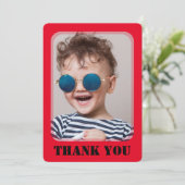 Race Car danke Fotokarte (Stehend Vorderseite)