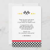 Race Car danke Fotokarte (Rückseite)