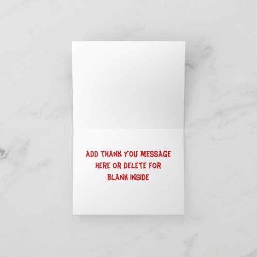 Race Car Danke Note Card (Innenseite)