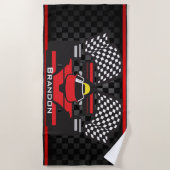 Race Car Design Beach Handtuch (Vorderseite)