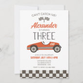 Race Car Dritter Geburtstag Einladung (Vorderseite)