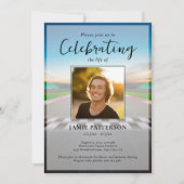 Race Car Driver Celebration of Life, Funeral Photo Einladung (Vorderseite)