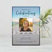 Race Car Driver Celebration of Life, Funeral Photo Einladung (Stehend Vorderseite)