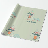 Race Car Driver Motor Racing Wrapping Paper Geschenkpapier (Ungerollt)