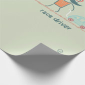 Race Car Driver Motor Racing Wrapping Paper Geschenkpapier (Ecke)