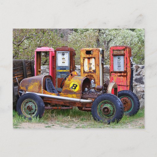 Race Car Endstation Postkarte (Vorderseite)