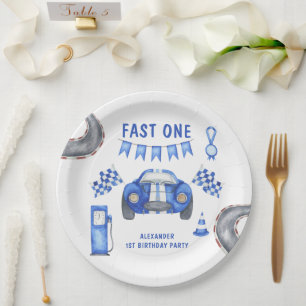 Race Car erste Geburtstagsparty Pappteller