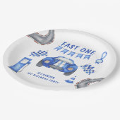 Race Car erste Geburtstagsparty Pappteller (Schrägansicht)