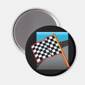 Race Car Flag Magnet (Vorderseite/Rückseite)