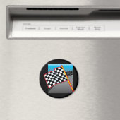 Race Car Flag Magnet (In Situ (Geschirrspüler))