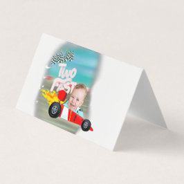 Race Car Food Label zwei Schnelle Geburtstage Visitenkarten