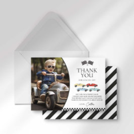 Race Car Foto Danke Karte