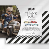 Race Car Foto Danke Karte