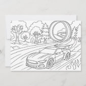 Race Car Fourth Birthday Party Einladung (Rückseite)