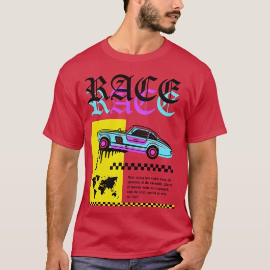 Race Car funny funny T-Shirt (Vorderseite)