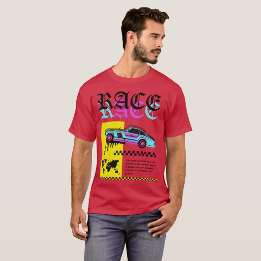 Race Car funny funny T-Shirt (Vorne ganz)
