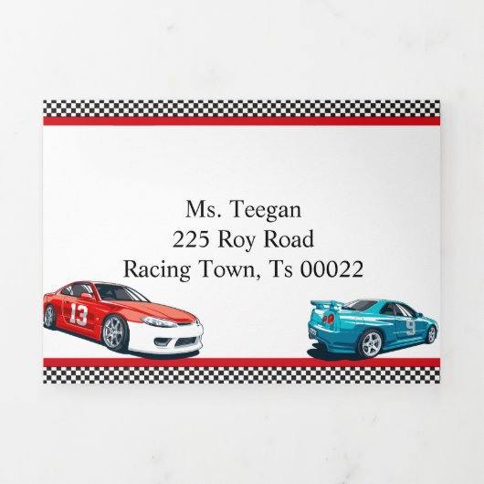 Race Car Geburtstag, 10. Geburtstag Einladung (Cover)