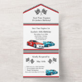 Race Car Geburtstag, 10. Geburtstag Einladung (Innen Boden)