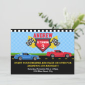 Race Car Geburtstag Einladung 12x18 Card Einladung (Stehend Vorderseite)