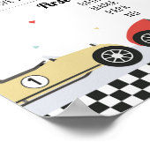 Race Car Geburtstag Meilenstein Chart Geburtstagsk Poster (Ecke)