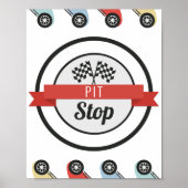 Race Car Geburtstag Pit Stopp Sign Poster (Vorne)
