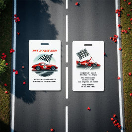 Race Car Geburtstag VIP Pit Crew Pass Ausweis