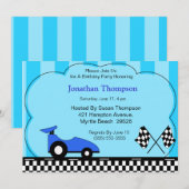 Race Car Geburtstagseinladungen Einladung (Vorne/Hinten)