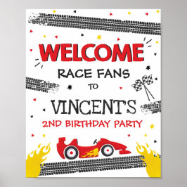 Race Car Geburtstagsparty 2 Geburtstag Willkommen Poster