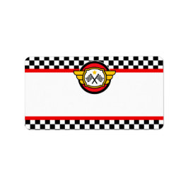 Race Car Geburtstagsparty Adressaufkleber