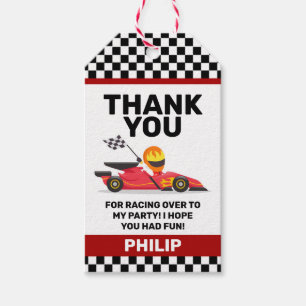 Race Car Geburtstagsparty Danke, dass Sie Geschenk Geschenkanhänger