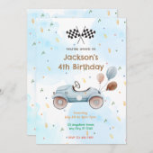Race Car Geburtstagsparty Einladung (Vorne/Hinten)