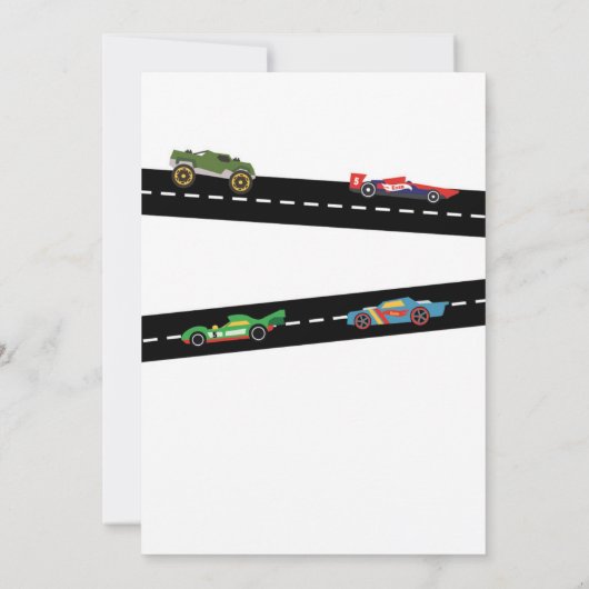 Race Car Geburtstagsparty Einladung (Rückseite)