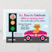 Race Car Geburtstagsparty Einladung (Vorne/Hinten)