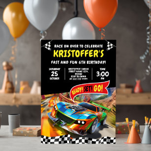 Race Car Geburtstagsparty Einladung