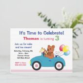 Race Car Geburtstagsparty Einladung (Stehend Vorderseite)