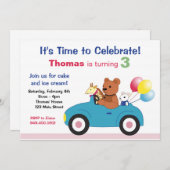 Race Car Geburtstagsparty Einladung (Vorne/Hinten)