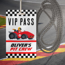 Race Car Geburtstagsparty VIP Pit Crew Pass