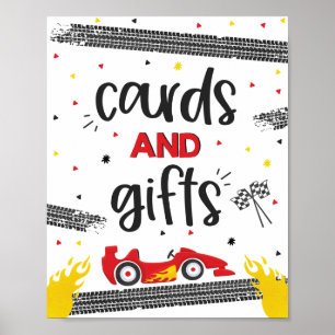 Race Car Geburtstagsparty zwei schnelle Karten und Poster