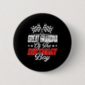 Race Car Great Grandma Of The Birthday Boy Racing Button (Vorderseite)