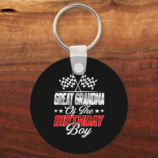 Race Car Great Grandma Of The Birthday Boy Racing Schlüsselanhänger (Vorderseite)