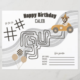 Race Car Hund Reversible Coloring Activity Page