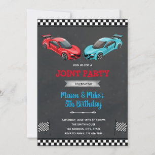 Race Car Joint Junge Geburtstag Einladung