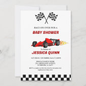 Race Car Junge Babydusche Einladung (Vorderseite)