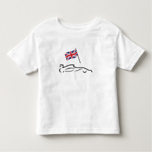 Race Car Line Zeichnend mit britischer Flagge Kleinkind T-shirt