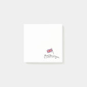 Race Car Line Zeichnend mit britischer Flagge Post-it Klebezettel (Vorderseite)