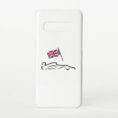 Race Car Line Zeichnend mit britischer Flagge Samsung Galaxy Hülle (Rückseite)