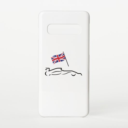 Race Car Line Zeichnend mit britischer Flagge Samsung Galaxy Hülle (Rückseite)