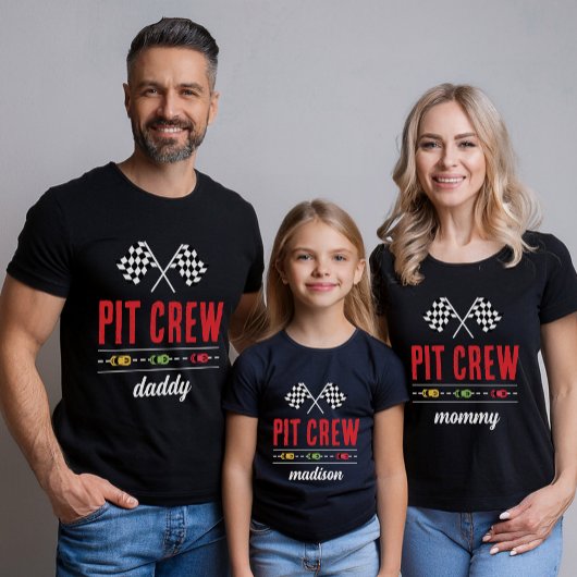 Race Car Matching Pit Crew Mommy T-Shirt